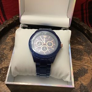 Juicy Couture Navy Blue Link Band Watch